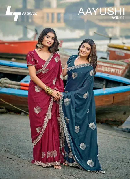 Aayushi Vol 1 By Lt Pn Soft Silk With Work Saree
